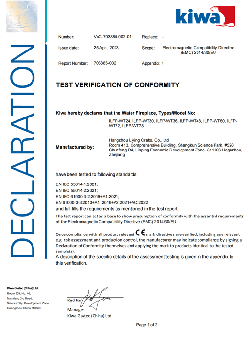 703885-002Water FireplaceEMC VOC00 703885-002Water FireplaceEMC VOC00